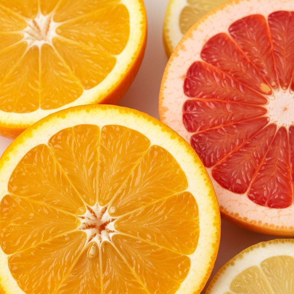 Rodajas de cítricos frescos brillantes
